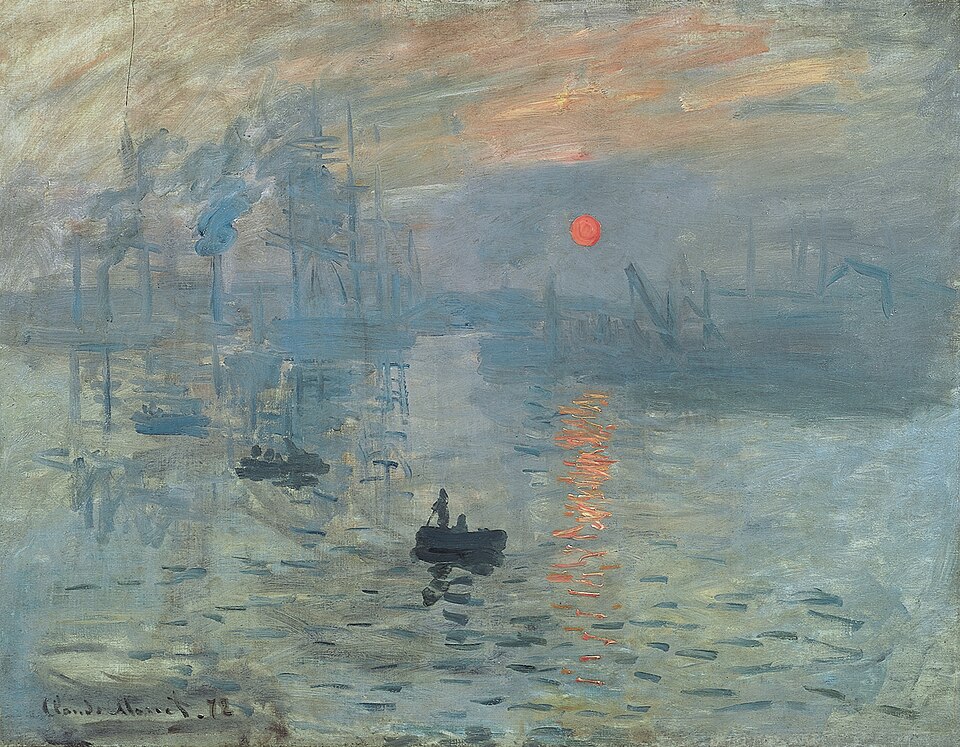 Monet's Impression, Sunrise, the reference image on the studio wall
